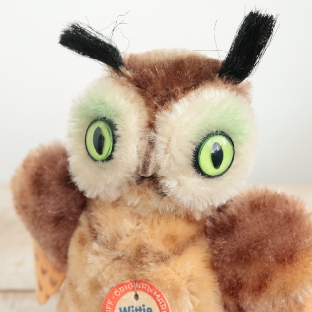 アンティーク シュタイフ フクロウ Steiff Wittie 10cm
