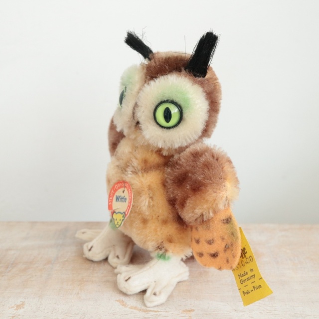 アンティーク シュタイフ フクロウ Steiff Wittie 10cm