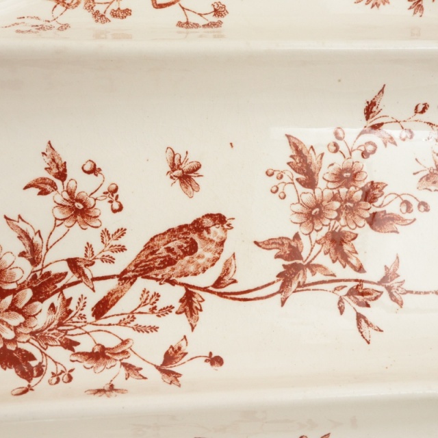 アンティーク プレート 小鳥 アスパラガス 皿 MIGNON フランス ロンウィー製 LONGWY