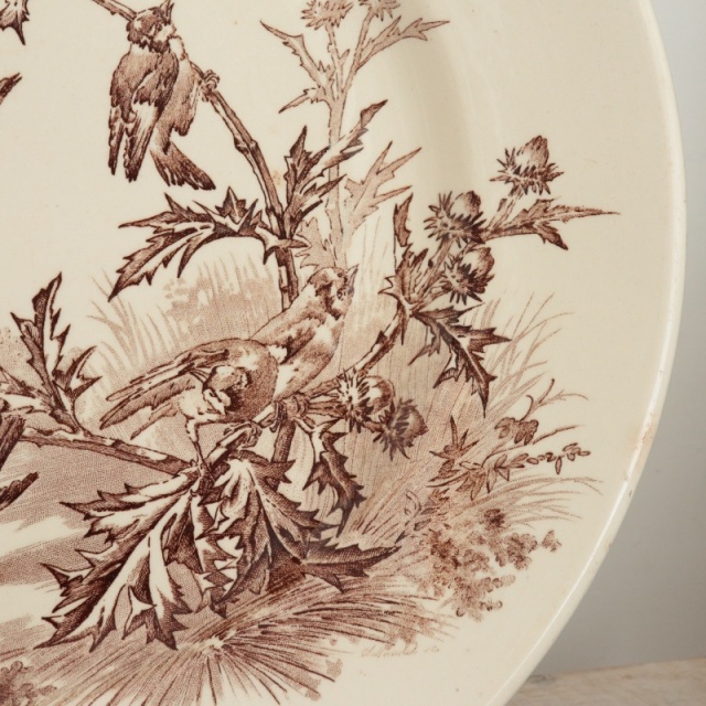 Creil et Montereau大きいお皿（３１cm) クレイユモントロー Creil & Montereau クレイユ＆モントロー レリーフ グリザイユ 皿 φ19.8