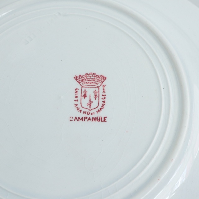 アンティーク プレート カンパニュラ 深皿 CAMPANULE フランス サンタマン製 SAINT AMAND HAMAGE