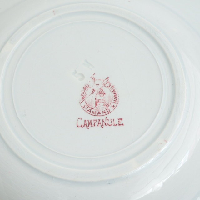 アンティーク プレート カンパニュラ 深皿 CAMPANULE フランス サンタマン製 SAINT AMAND HAMAGE