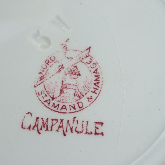アンティーク プレート カンパニュラ 深皿 CAMPANULE フランス サンタマン製 SAINT AMAND HAMAGE