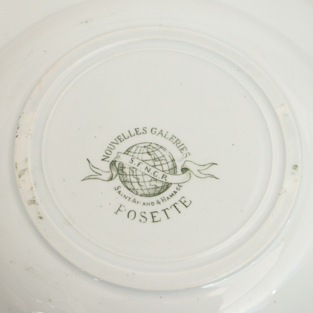 アンティーク プレート ロゼット 深皿 ROSETTE フランス サンタマン製 SAINT AMAND HAMAGE