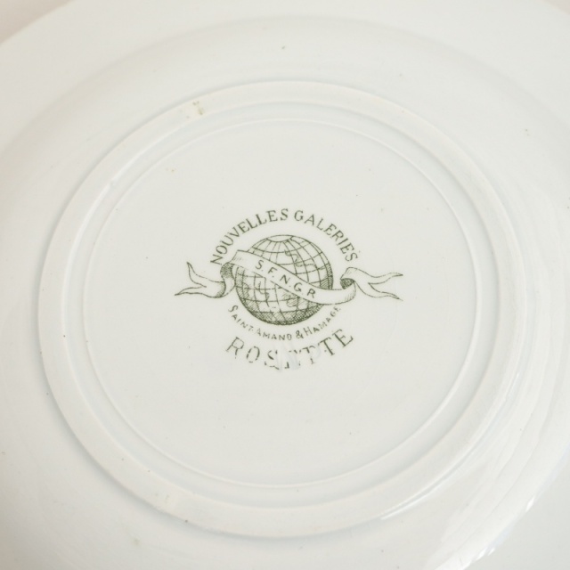 アンティーク プレート ロゼット 深皿 ROSETTE フランス サンタマン製 SAINT AMAND HAMAGE