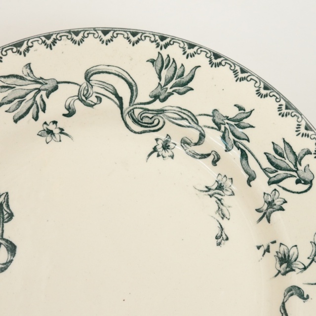アンティーク プレート エルビエ デザート皿 HERBIER フランス サラン製 SALINS