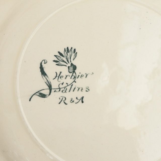 アンティーク プレート エルビエ デザート皿 HERBIER フランス サラン製 SALINS