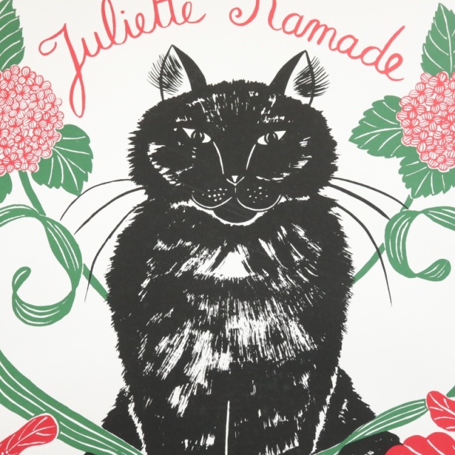 Juliette Ramade ネコ シルクスクリーン ビンテージポスター 1997年