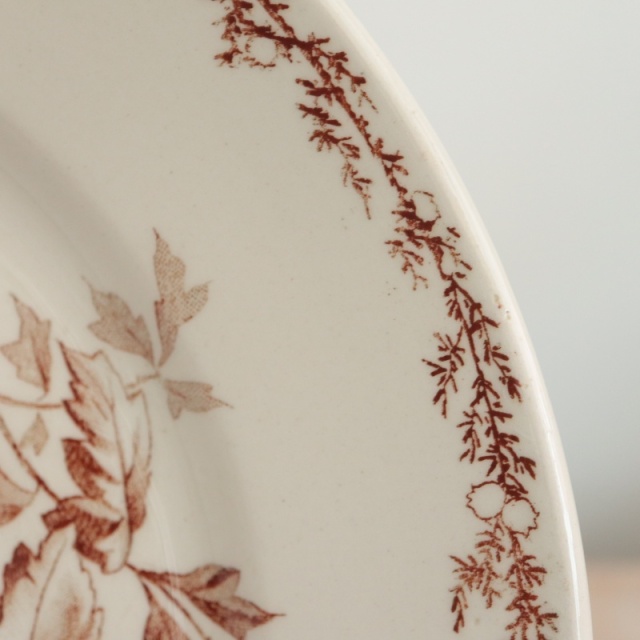 アンティーク プレート 小鳥 デザート皿 SYLVA フランス クレイユモントロー製 Creil Montereau