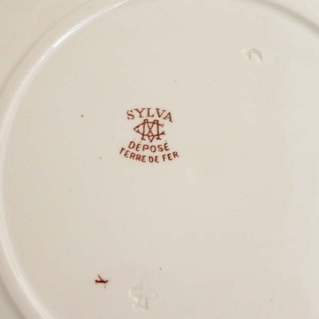 アンティーク プレート 小鳥 デザート皿 SYLVA フランス クレイユモントロー製 Creil Montereau