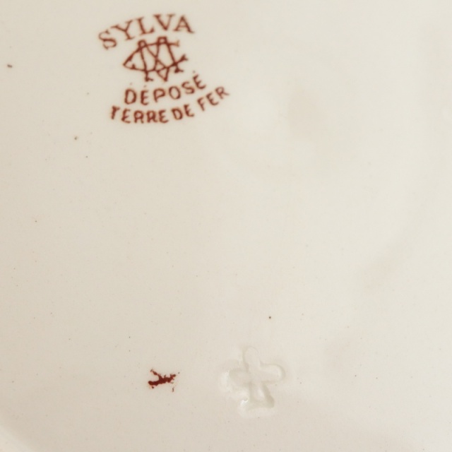 アンティーク プレート 小鳥 デザート皿 SYLVA フランス クレイユモントロー製 Creil Montereau