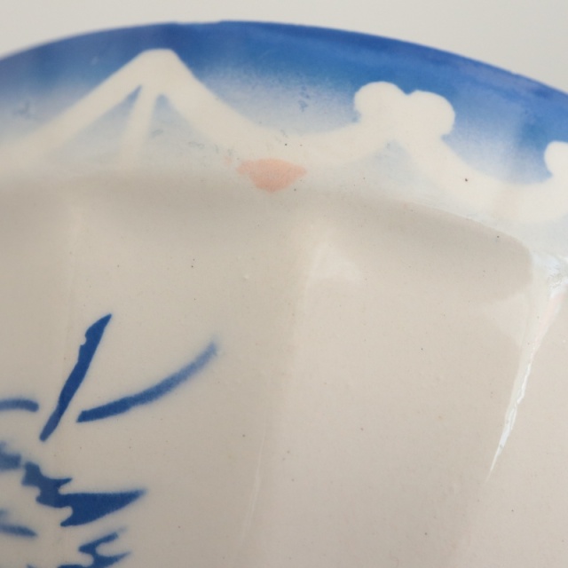アンティーク プチ カフェオレボウル バラ ブルー フランス ディゴワン製 PATRISIA DIGOIN