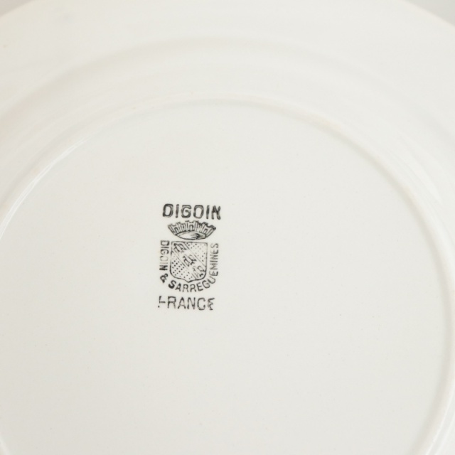 アンティークプレート 白皿 フランス サルグミンヌ製 Digoin