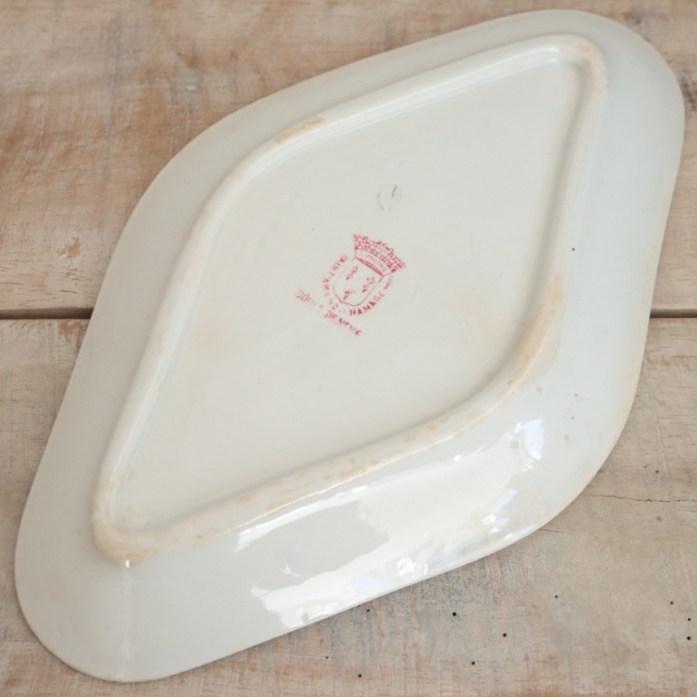 アンティーク ラヴィエ ブールドネージュ オーバル皿 BOULE DE NEIGE フランス サンタマン製 SAINT AMAND HAMAGE