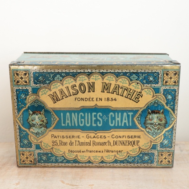 アンティーク缶 ネコ ラングドシャ MAISON MATHE