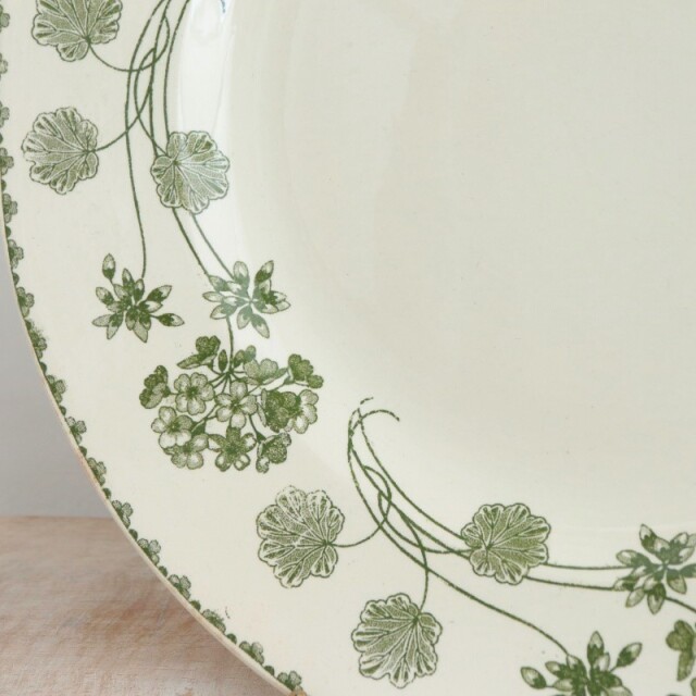 アンティークプレート ゼラニウム 大皿 GERANIUM フランス サルグミンヌ製 U&C SARREGUEMINES