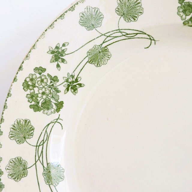 アンティークプレート ゼラニウム 大皿 GERANIUM フランス サルグミンヌ製 U&C SARREGUEMINES
