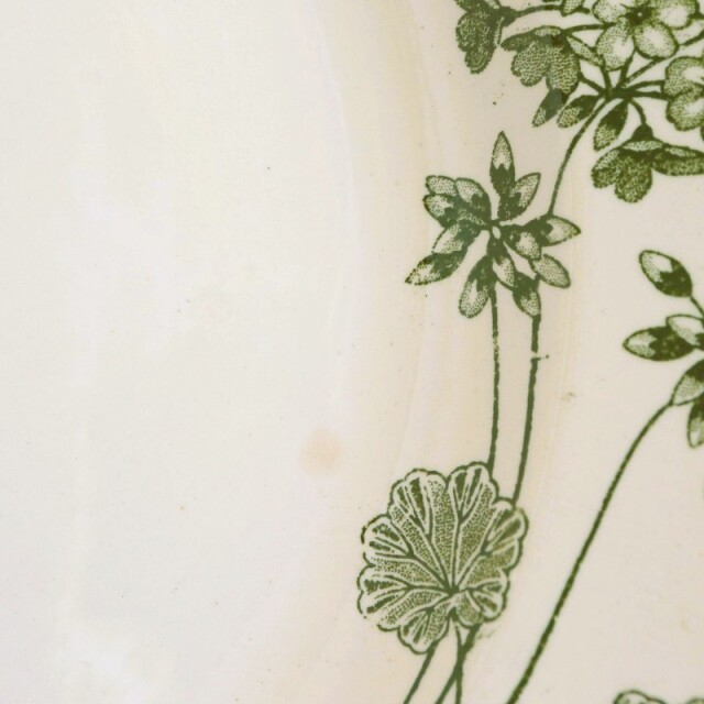 アンティークプレート ゼラニウム 大皿 GERANIUM フランス サルグミンヌ製 U&C SARREGUEMINES