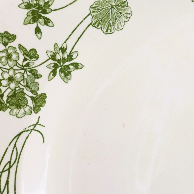 アンティークプレート ゼラニウム 大皿 GERANIUM フランス サルグミンヌ製 U&C SARREGUEMINES