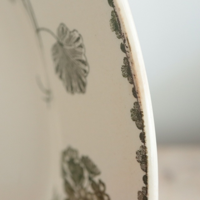 アンティークプレート ゼラニウム 大皿 GERANIUM フランス サルグミンヌ製 U&C SARREGUEMINES