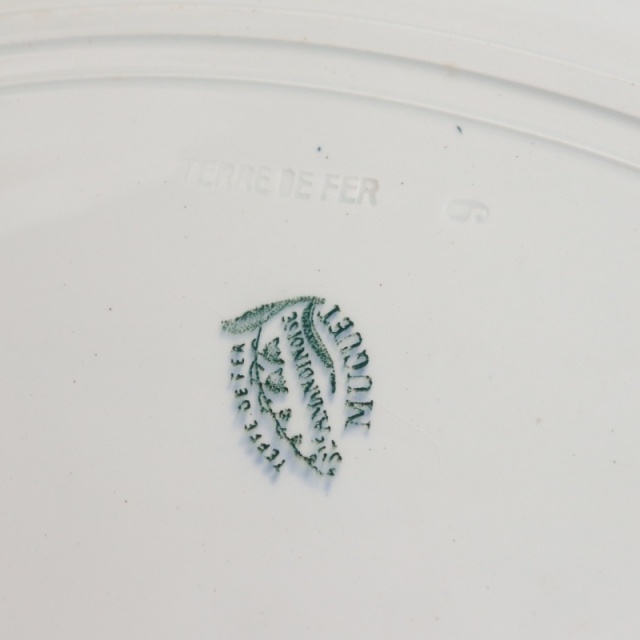 アンティーク スズラン 大きなオーバル皿 MUGUET フランス サンタマン製 ST.AMAND AMANDINOISE