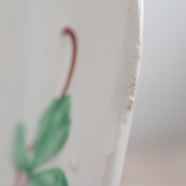 アンティークプレート デザート皿 イチゴ FRAISE フランス クレイユモントロー製 Creil Montereau