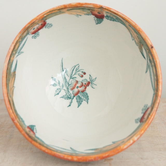 フランス アンティークカフェオレボウル ディゴワン&サルグミンヌ バラ