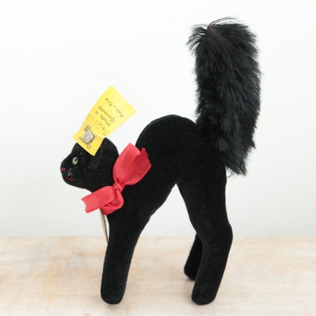 アンティーク シュタイフ 黒猫 Steiff Black Tom Cat 8cm