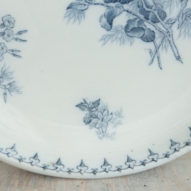 アンティーク コンポティエ FLORE フランス サルグミンヌ製 U&C SARREGUEMINES