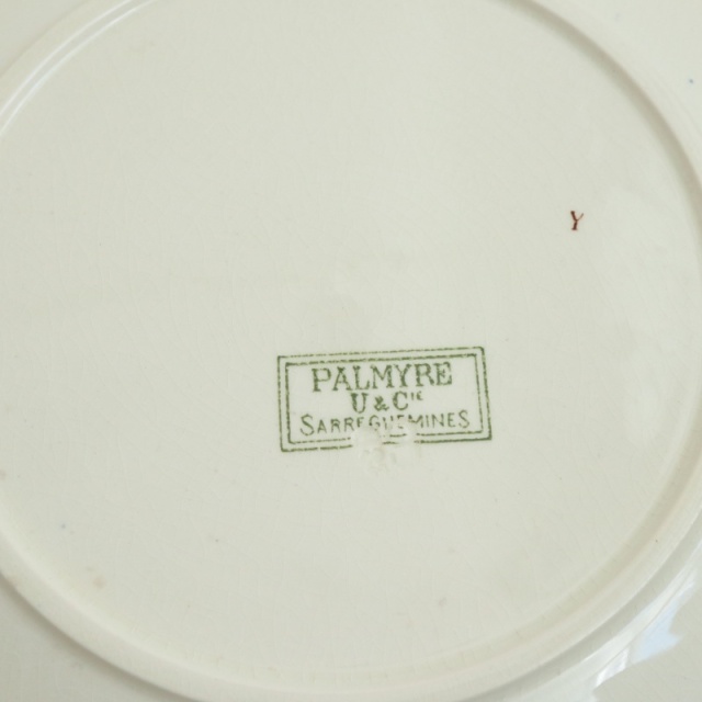 アンティークプレート PALMYRE 皿 フランス サルグミンヌ製 U&C SARREGUEMINES