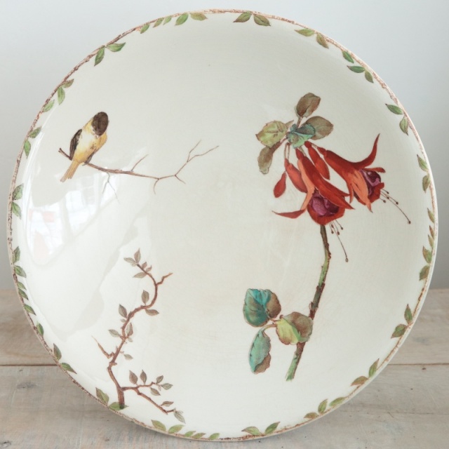 アンティーク コンポティエ 花と小鳥 OXFORD フランス