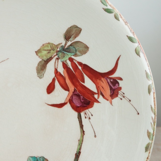 アンティーク コンポティエ 花と小鳥 OXFORD フランス