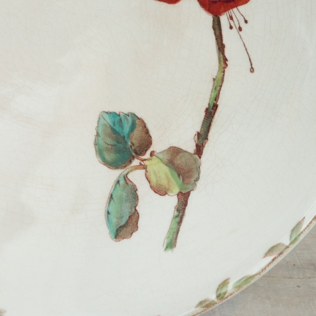 アンティーク コンポティエ 花と小鳥 OXFORD フランス