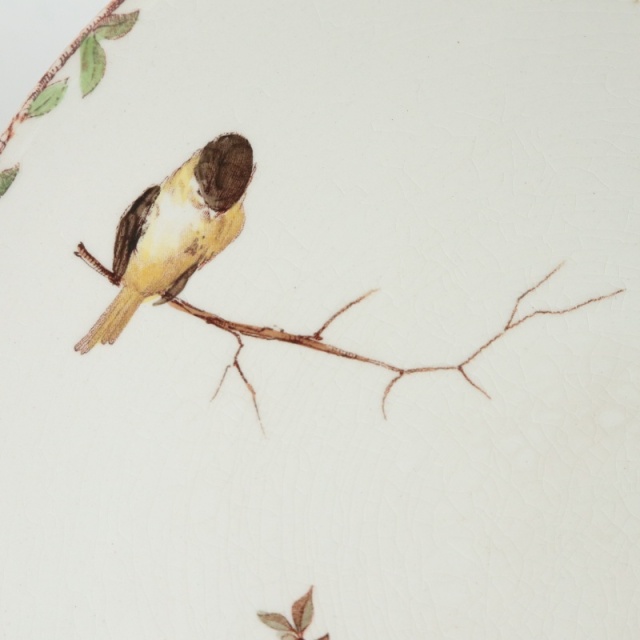 アンティーク コンポティエ 花と小鳥 OXFORD フランス