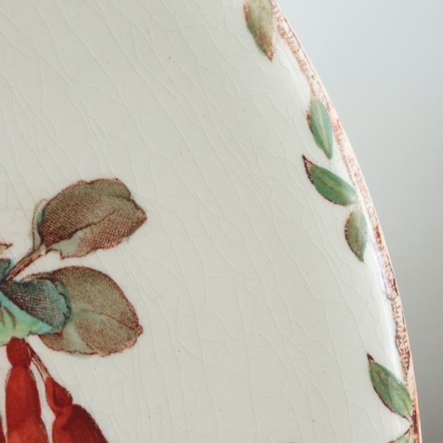 アンティーク コンポティエ 花と小鳥 OXFORD フランス