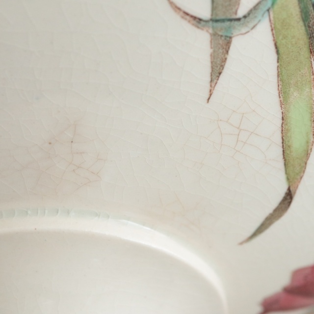 アンティーク コンポティエ 花と小鳥 OXFORD フランス