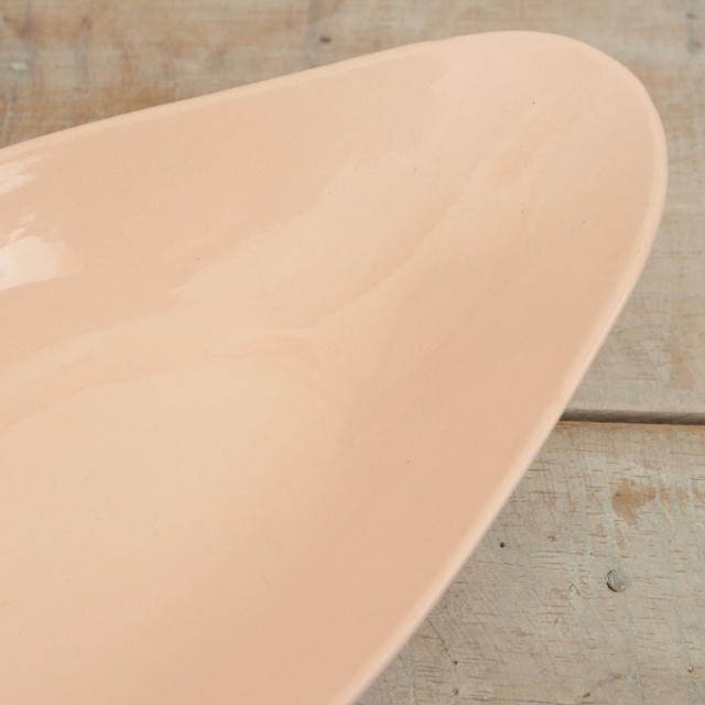 アンティーク ラヴィエ オーバル皿 サーモンピンク フランス