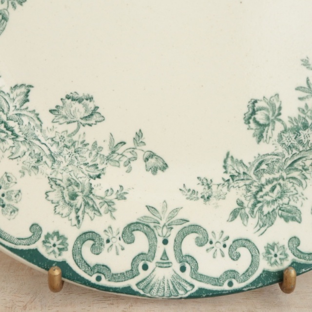 専用　ボルドー窯　Bordeaux フランス　アンティーク　プレート　皿 ボルドー タピスリー 深皿 リム皿 φ23.4cm フランス