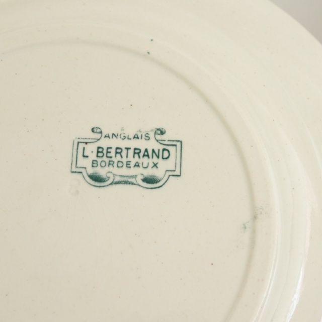 アンティーク プレート ANGLAIS 皿 フランス ボルドー製 L BERTRAND BORDEAUX