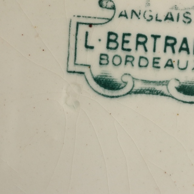 アンティーク プレート ANGLAIS 皿 フランス ボルドー製 L BERTRAND BORDEAUX