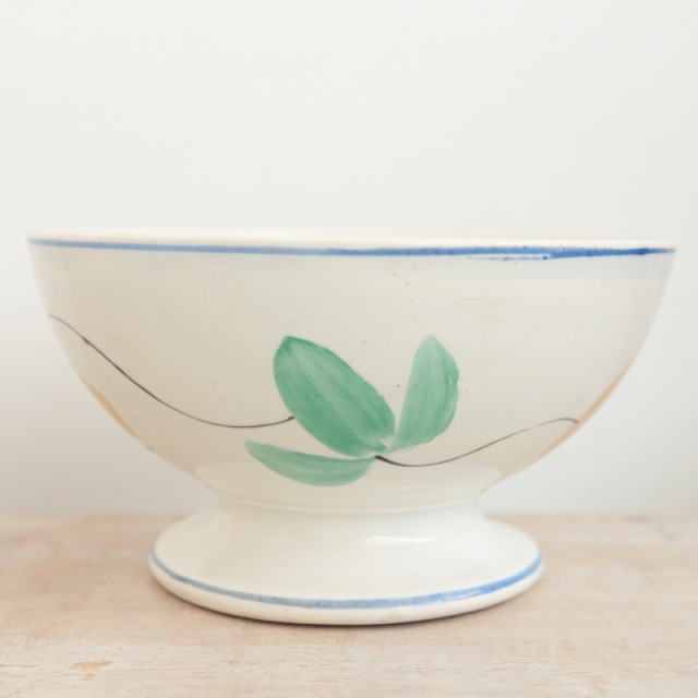 アンティーク カフェオレボウル フルーツ フランス クレイユモントロー製 Creil Montereau