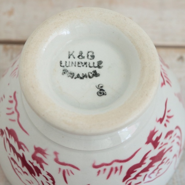 アンティーク プチ カフェオレボウル アヒル フランス リュネヴィル製 K&G LUNEVILLE