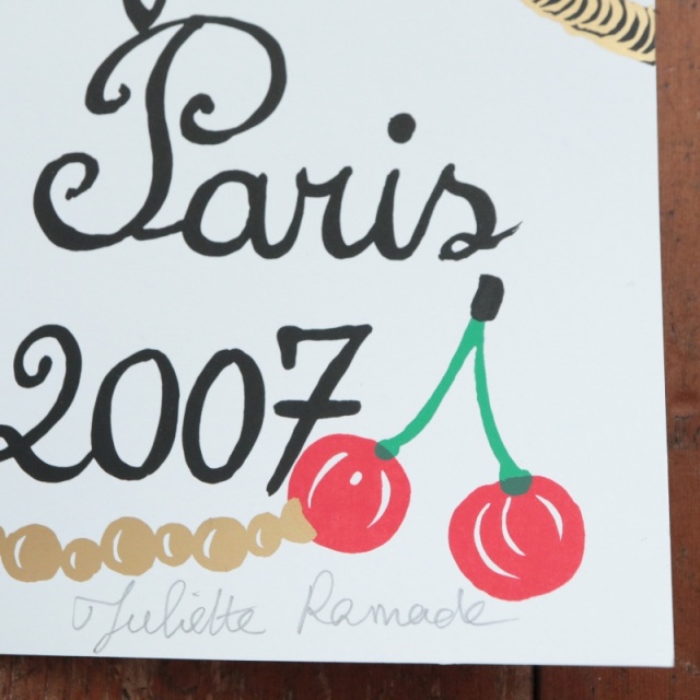 Juliette Ramade ネコ シルクスクリーン ポスター 2007年