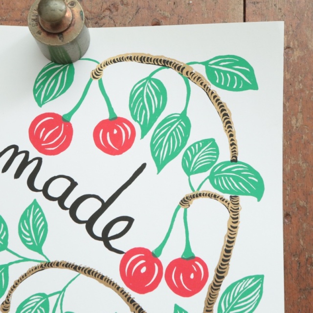 Juliette Ramade ネコ シルクスクリーン ポスター 2007年