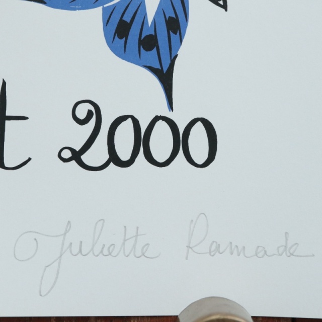 Juliette Ramade ネコ シルクスクリーン ポスター 2000年