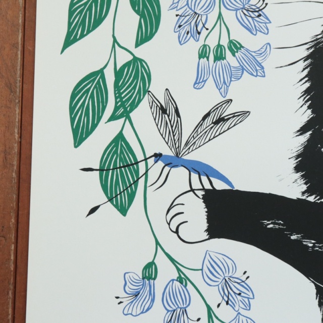 Juliette Ramade ネコ シルクスクリーン ポスター 2000年