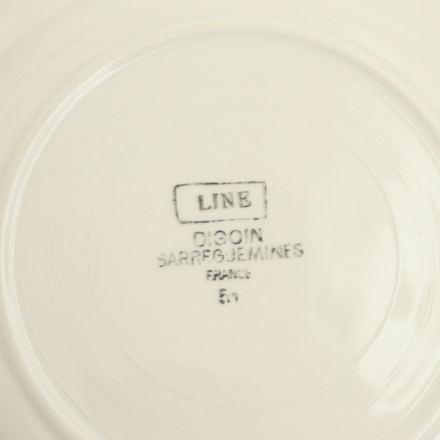 アンティーク プレート LINE デザート皿 フランス サルグミンヌ製 Digoin & Sarreguemines