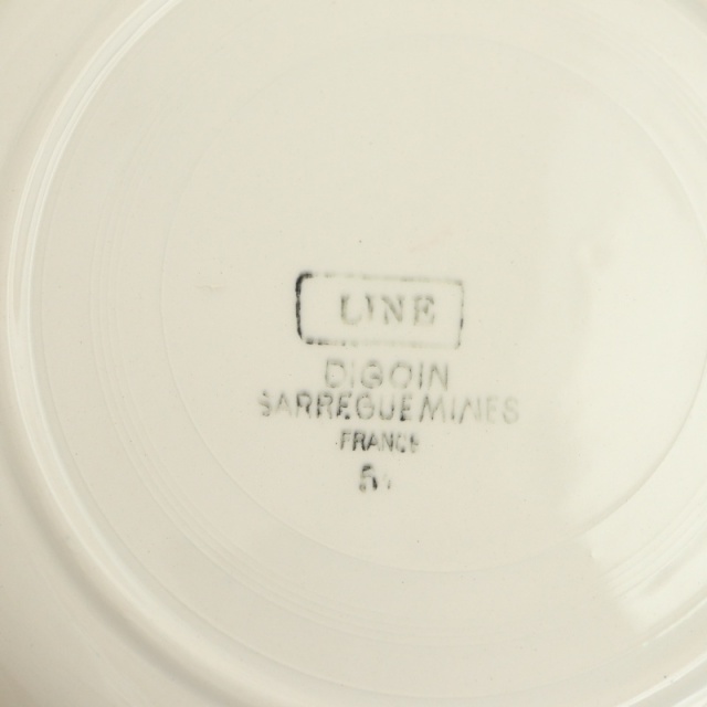 アンティーク プレート LINE デザート皿 フランス サルグミンヌ製 Digoin & Sarreguemines