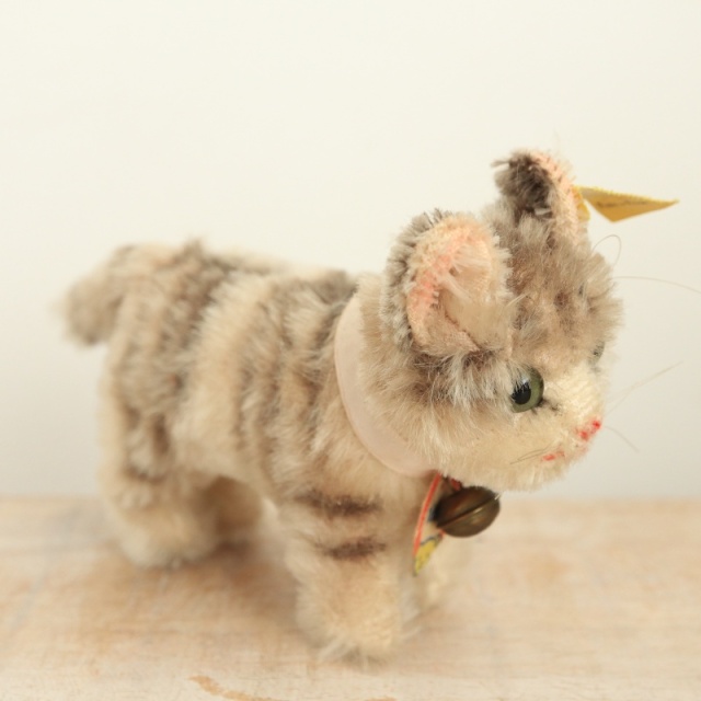 シュタイフ　猫　tabby 極小 シュタイフ ネコのTabby小 | リボンときどきネコ