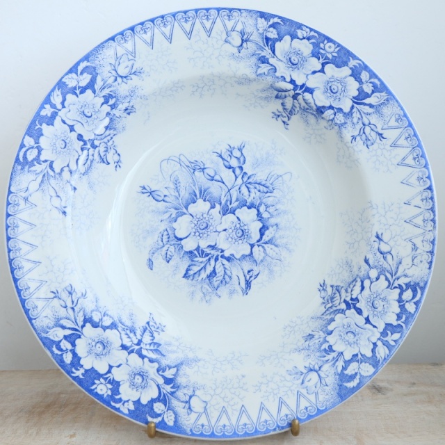 アンティークプレート EGLANTINES 深皿 フランス リュネヴィル製 KG  